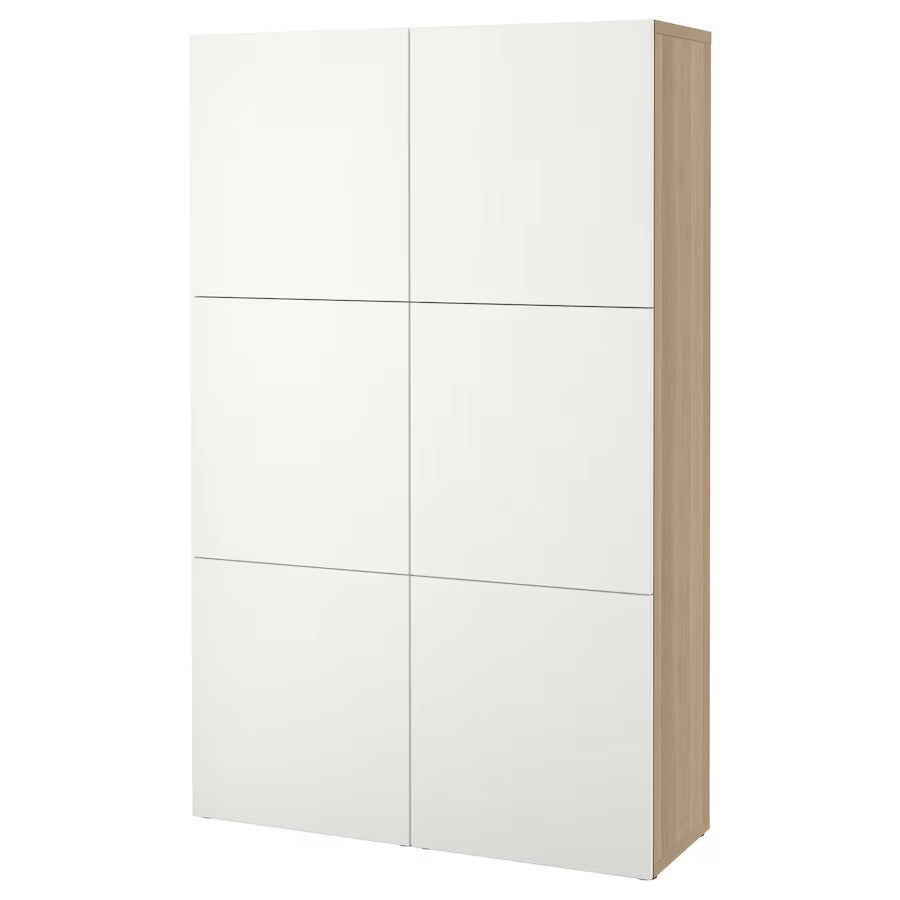 BESTÅ Storage combination with doors, white/Lappviken white, 120x42x193 cm