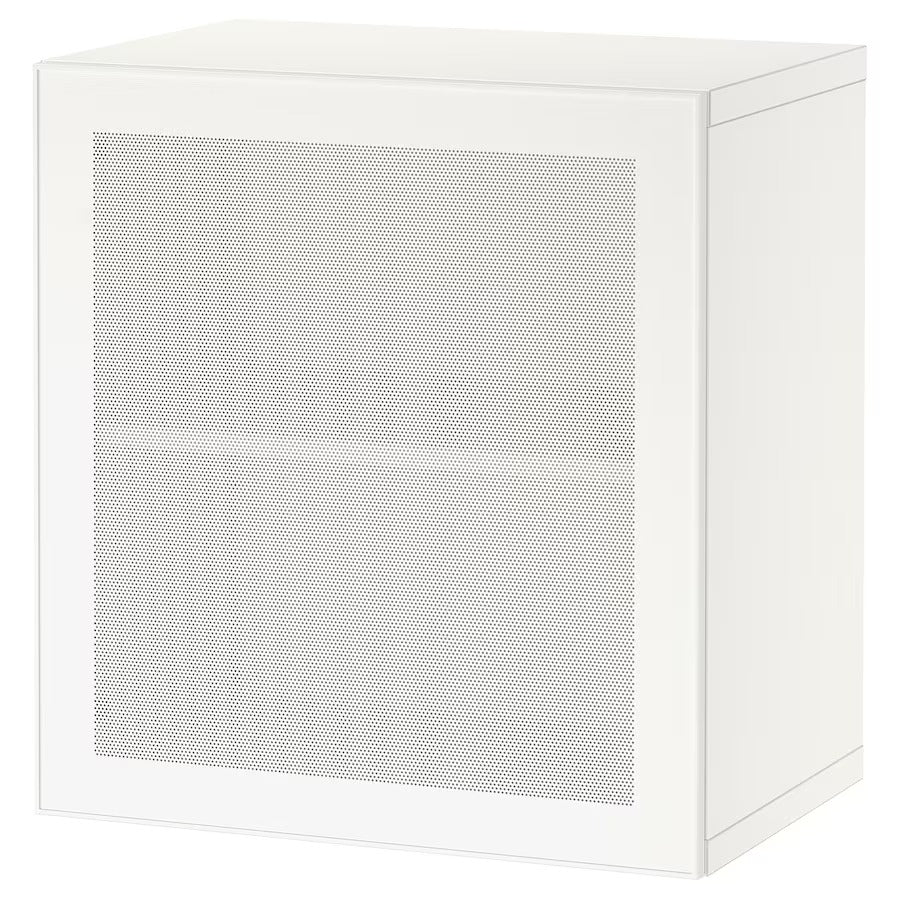 BESTÅ Shelf unit with door, white/Hedeviken oak veneer, 60x42x64 cm