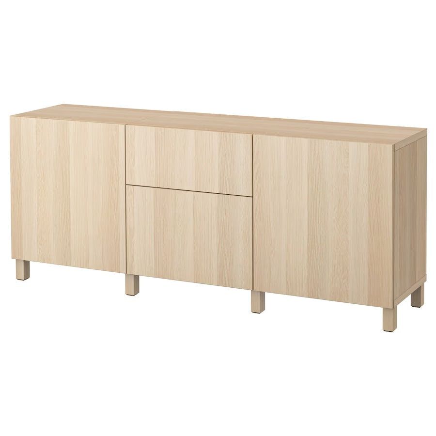 BESTÅ Storage combination with drawers, white/Lappviken/Stubbarp white, 180x42x74 cm