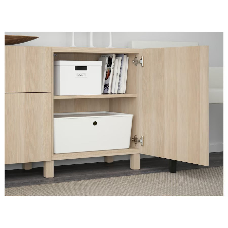 BESTÅ Storage combination with drawers, white/Lappviken/Stubbarp white, 180x42x74 cm