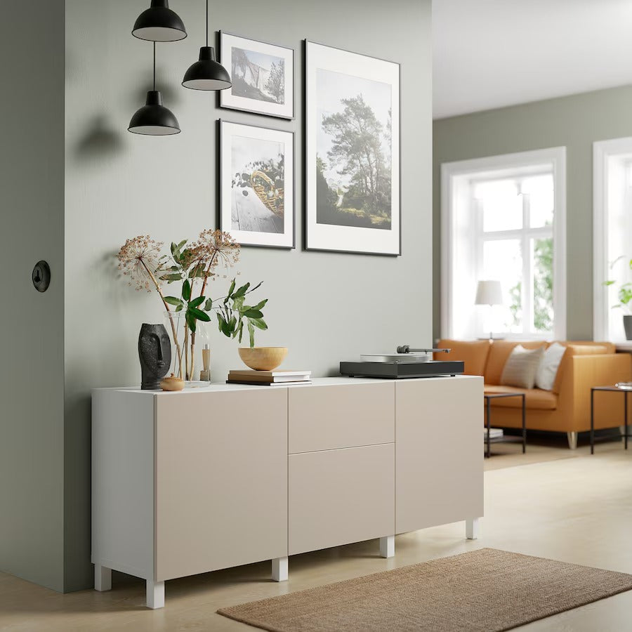 BESTÅ Storage combination with drawers, white/Lappviken/Stubbarp white, 180x42x74 cm