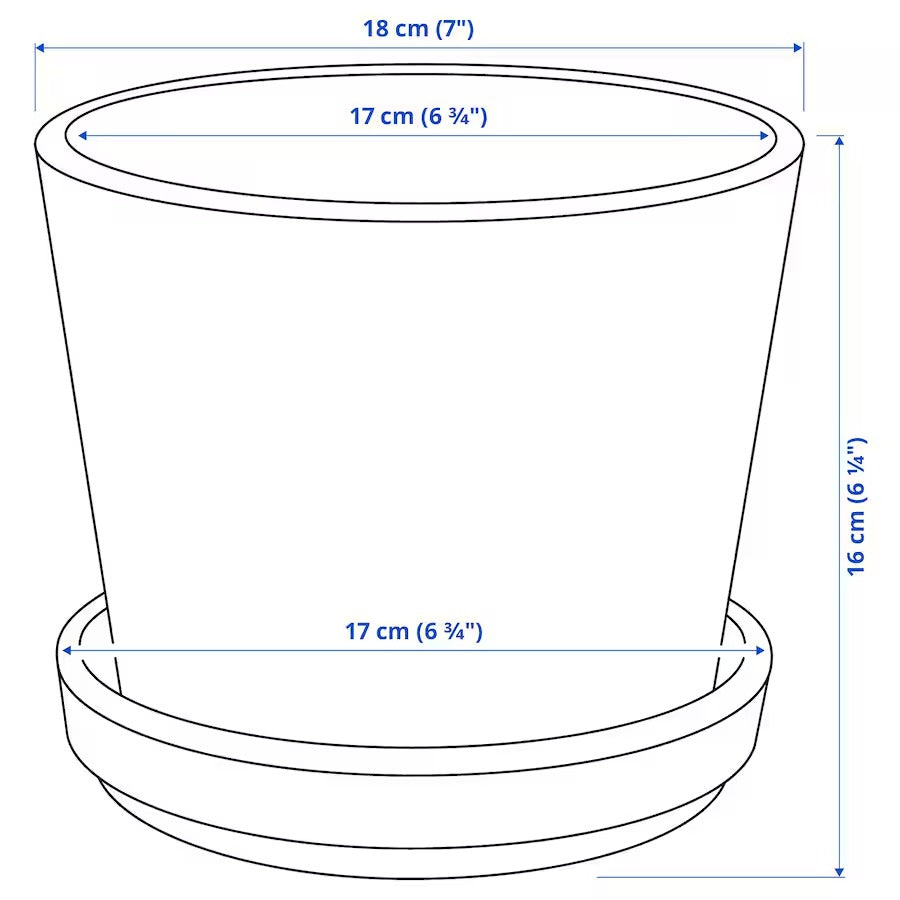 BRUNBÄR Plant pot with saucer, outdoor terracotta, 12 cm