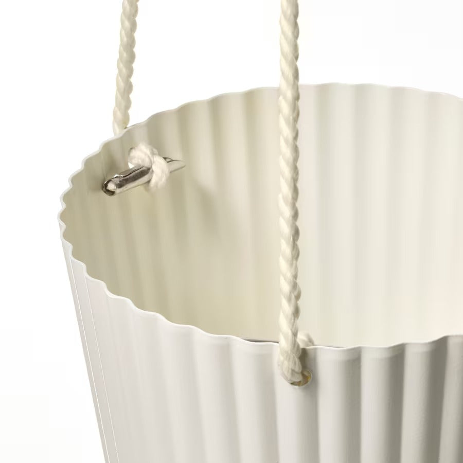 ÄPPELROS Hanging planter, in/outdoor off-white, 27 cm