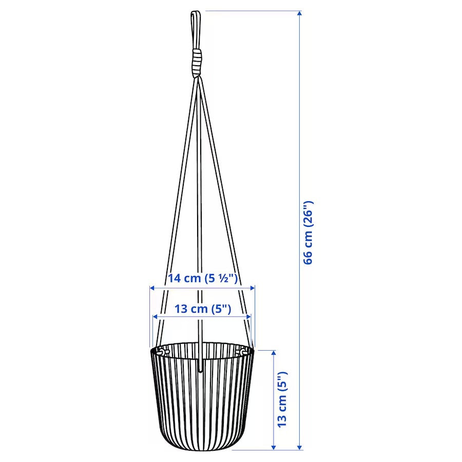 ÄPPELROS Hanging planter, in/outdoor off-white, 27 cm