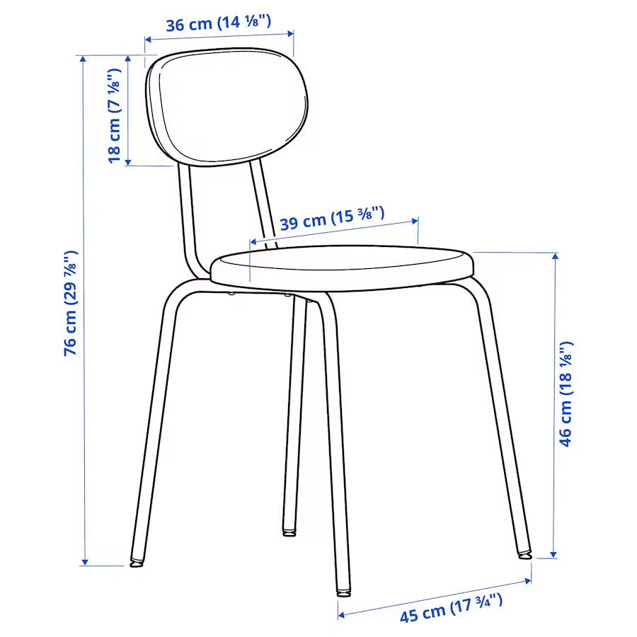 MELLTORP / KÄTTIL Table and 2 chairs, white/Knisa light grey, 75 cm