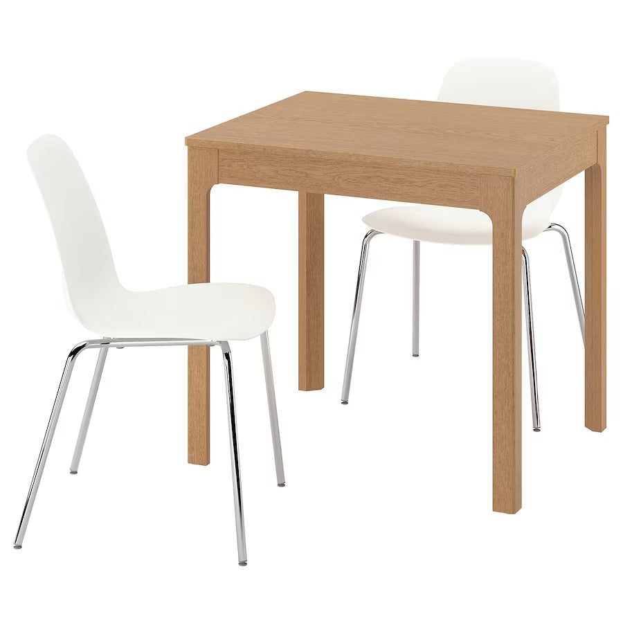 EKEDALEN / EKEDALEN Table and 2 chairs, oak oak effect/Orrsta light grey, 80/120 cm