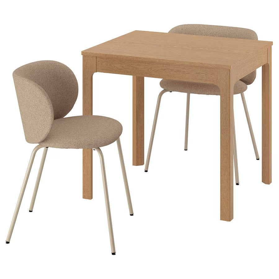 EKEDALEN / EKEDALEN Table and 2 chairs, oak oak effect/Orrsta light grey, 80/120 cm