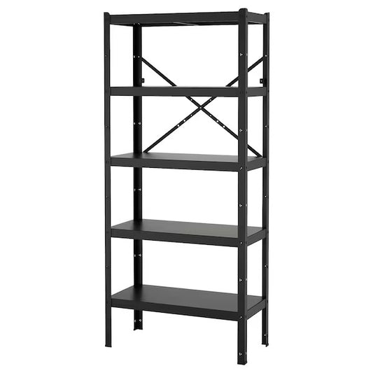 BROR Shelving unit, black, 85x40x190 cm