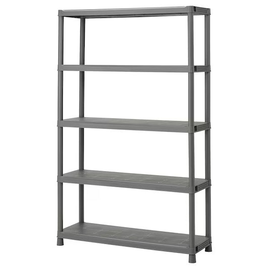 RUNMARÖ Shelving unit, dark grey indoor /outdoor, 120x40x188 cm