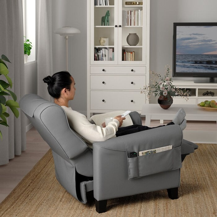 MUREN Recliner, Remmarn light grey