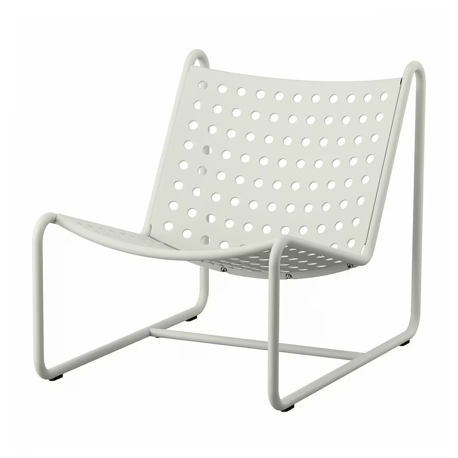 SKOGSÖN Easy chair, light green outdoor