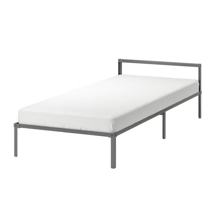 GRIMSBU Bed frame, grey, 90x200 cm