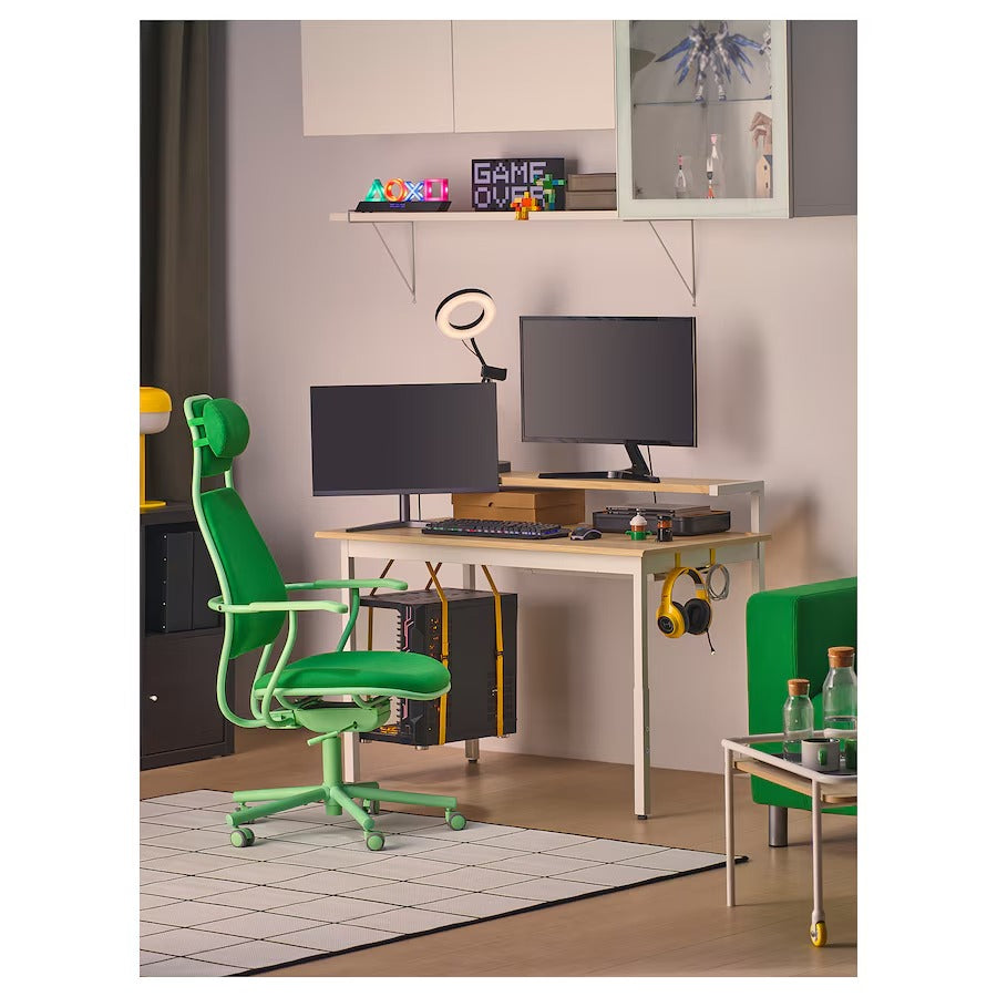 UTVISNING Gaming desk with shelf, black, 120x60 cm