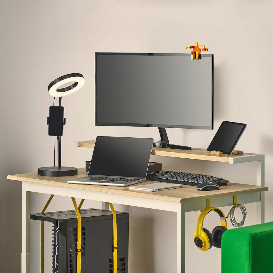 UTVISNING Gaming desk with shelf, black, 120x60 cm