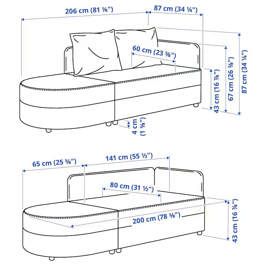 LINDÅKRA 2-seat sofa-bed