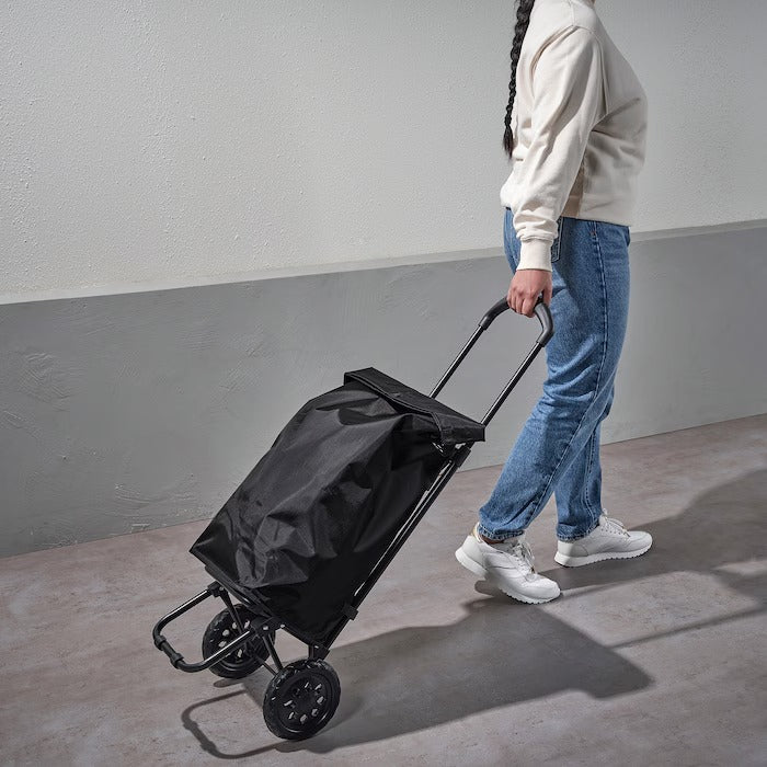 RADARBULLE Shopping bag on wheels, black, 33x24x68 cm/38 l