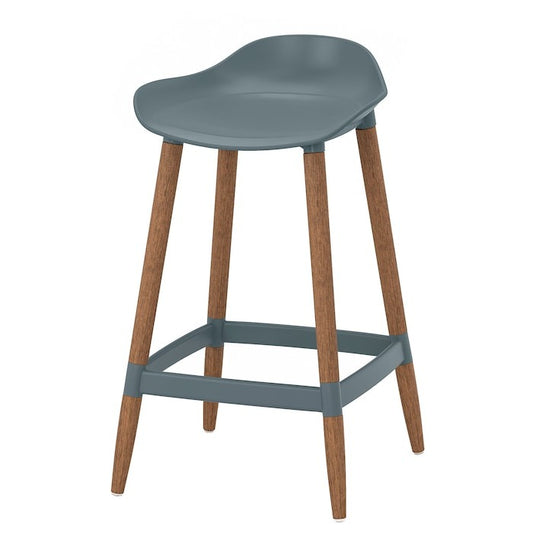 GRÖNSTA Bar stool, grey-turquoise/in/outdoor, 64 cm