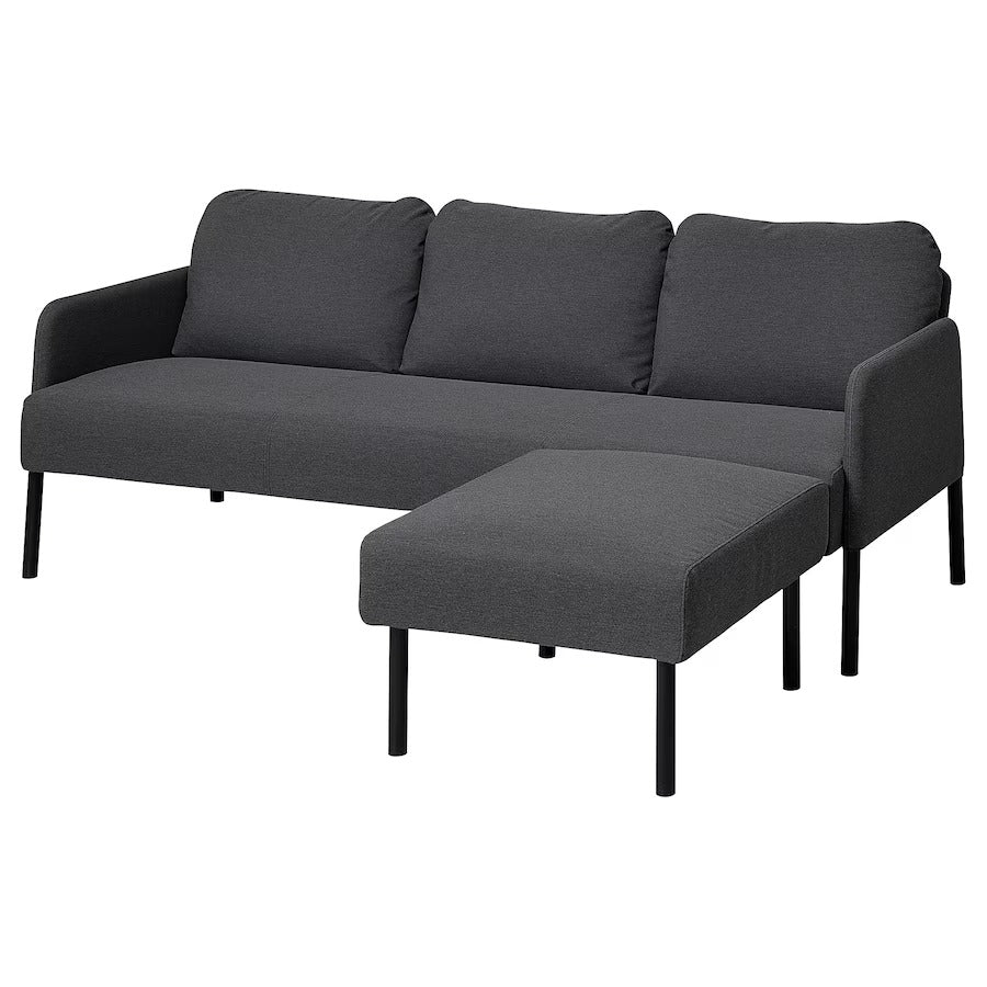 GLOSTAD 3-seat sofa with chaise longue, Knisa medium blue