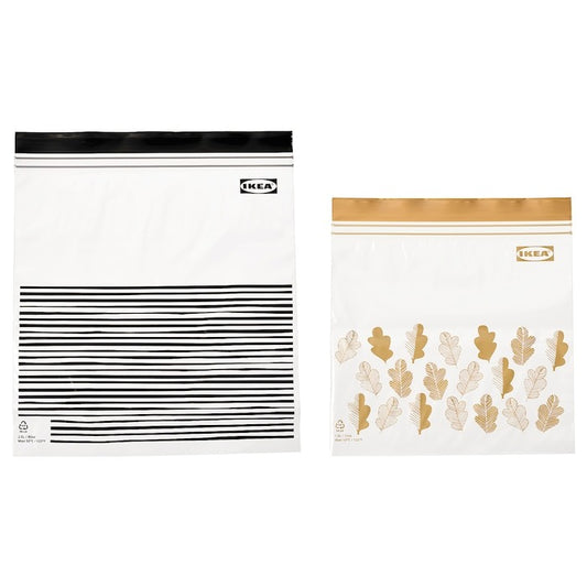 ISTAD Resealable bag, patterned black/yellow, 2.5/1.2 l