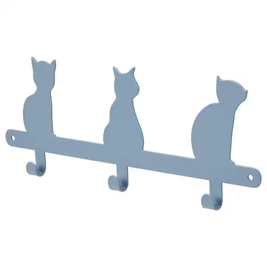 BARNDRÖM Knob rack with 3 knobs, cat, 34 cm