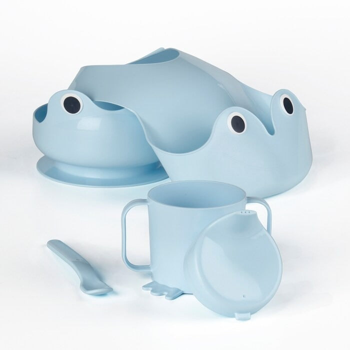 MATA 4-piece eating set, light blue