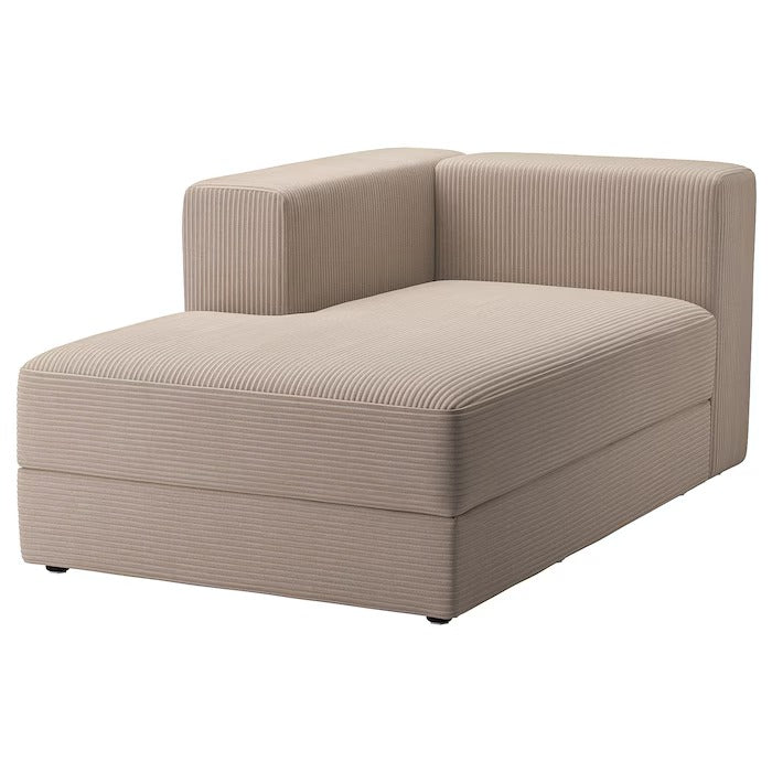 JÄTTEBO Chaise longue module, left, with armrest/Samsala dark yellow-green
