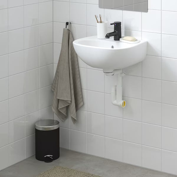 New SKATSJÖN Wash-basin with water trap, white, 45x35 cm