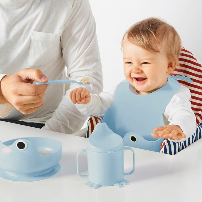MATA 4-piece eating set, light blue