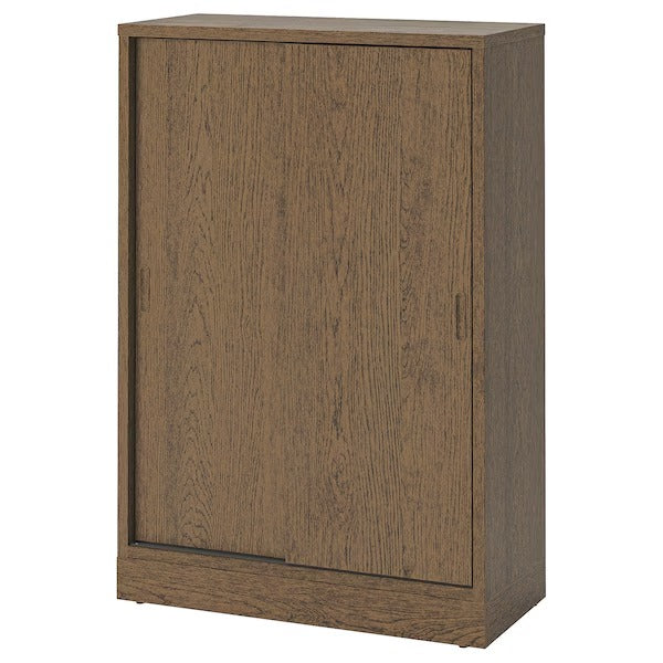 New TONSTAD Cabinet with sliding doors, brown stained oak veneer, 82x37x120 cm