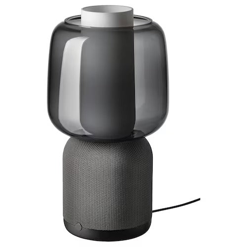 SYMFONISK Speaker lamp w Wi-Fi, glass shade, black