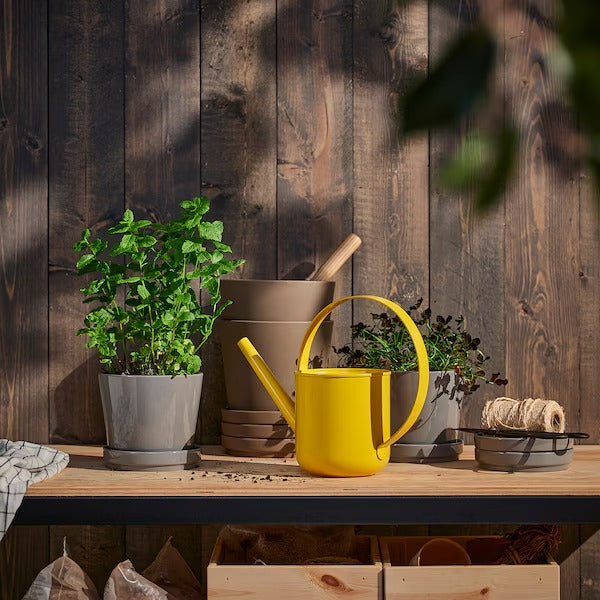 FÖRENLIG Watering can, in/outdoor/yellow, 1.5 l