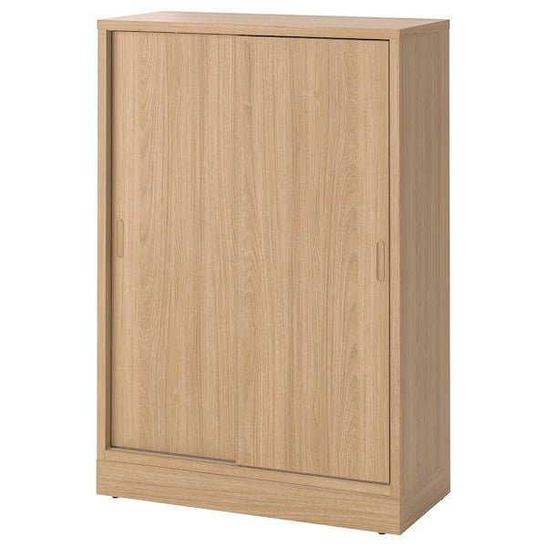 New TONSTAD Cabinet with sliding doors, brown stained oak veneer, 82x37x120 cm