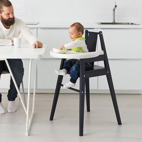 BLÅMES Highchair with tray, black