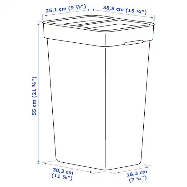 HÅLLBAR Bin with lid, light grey, 35 l