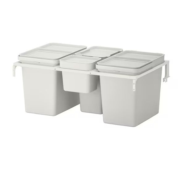 HÅLLBAR Waste sorting solution, with pull-out ventilated/light grey, 20 l