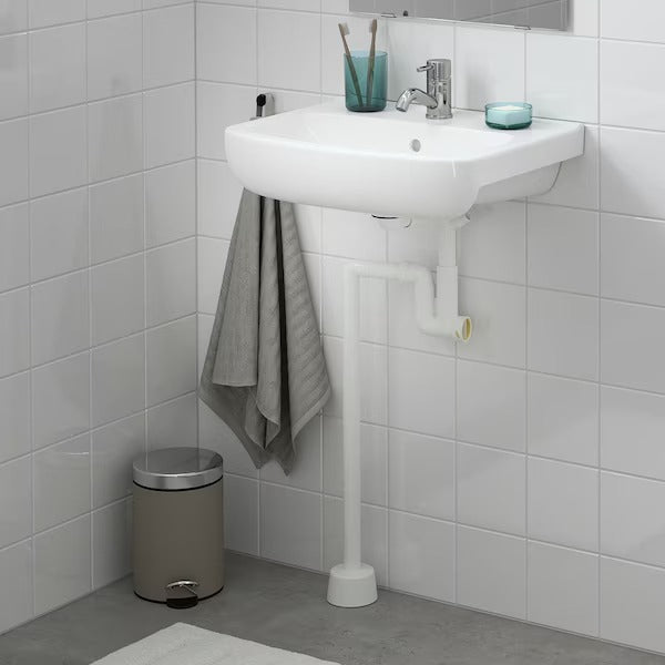 New BJÖRKÅN Wash-basin with water trap, white, 54x40 cm