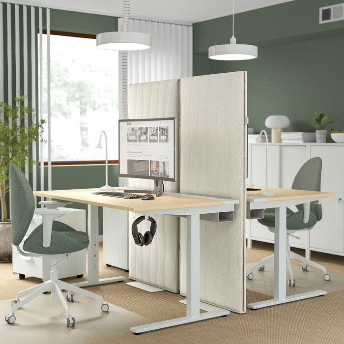 MITTZON Acoustic screen, floor standing, Gunnared beige, 90x157 cm