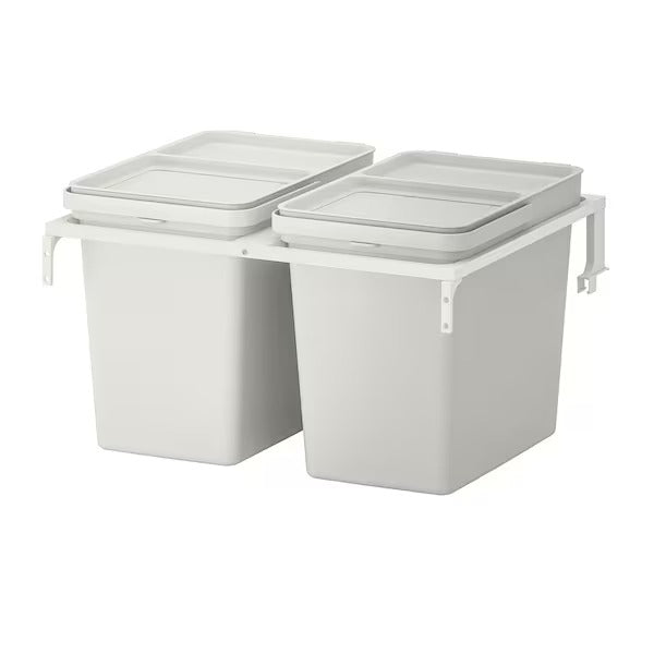 HÅLLBAR Waste sorting solution, with pull-out ventilated/light grey, 20 l