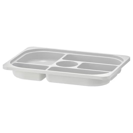TROFAST Storage tray with compartments, grey, 42x30x5 cm