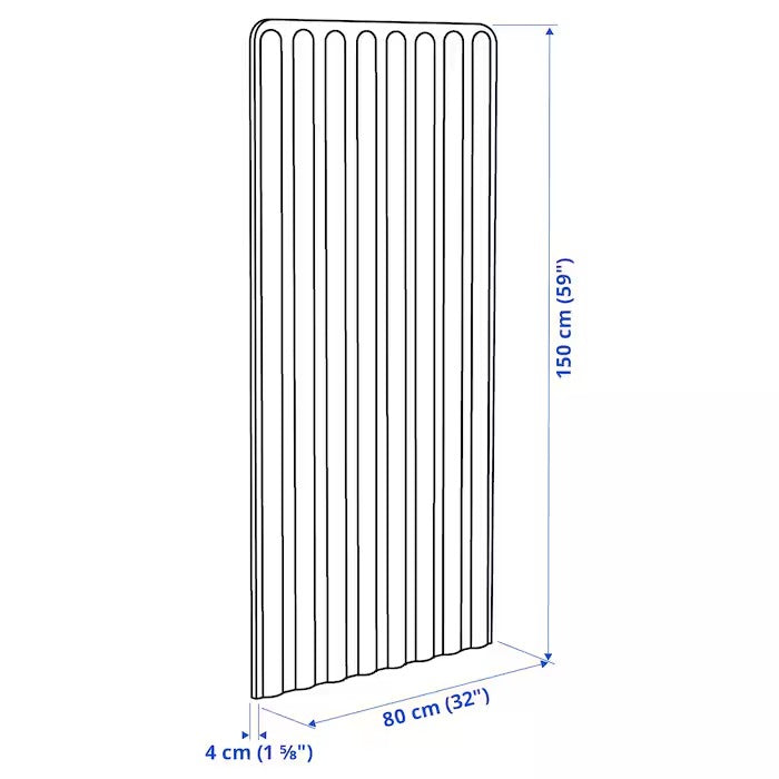 EILIF Screen, freestanding, grey, 80x150 cm