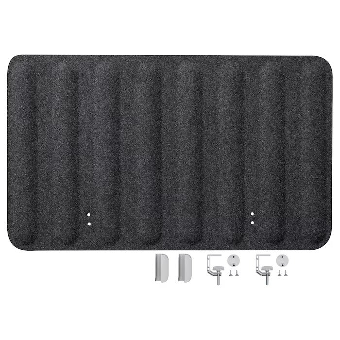 EILIF Screen for desk, dark grey, 80x48 cm