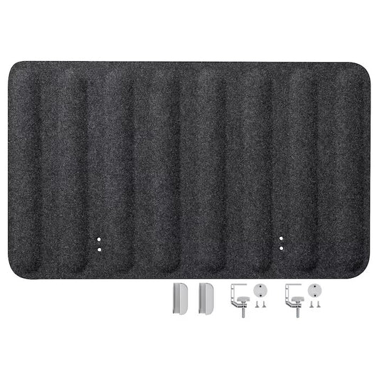 EILIF Screen for desk, dark grey, 80x48 cm