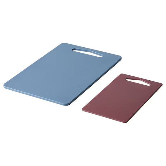 BERGTUNGA Chopping board, set of 2, dark blue/red