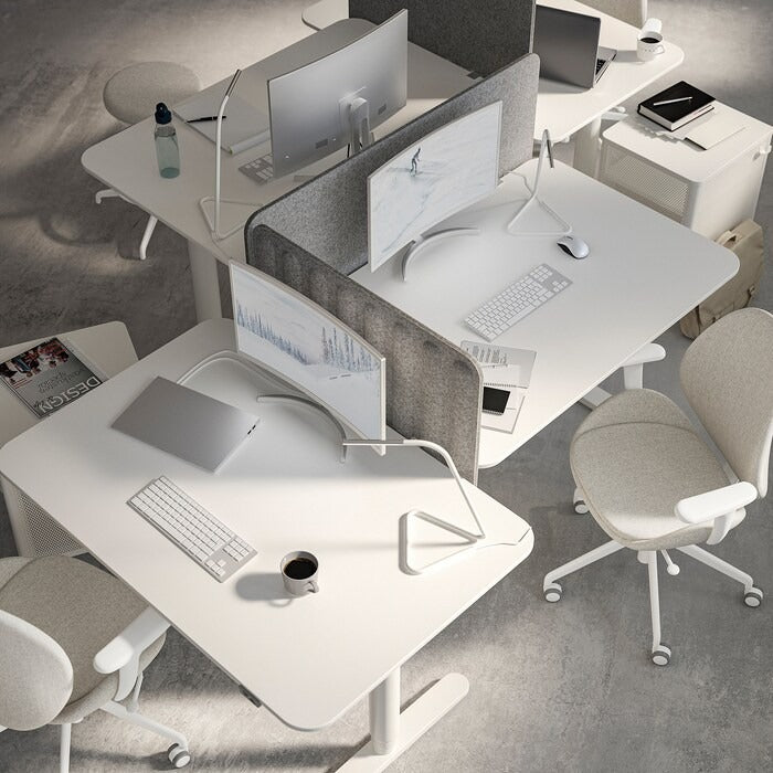 EILIF Screen for desk, dark grey, 80x48 cm