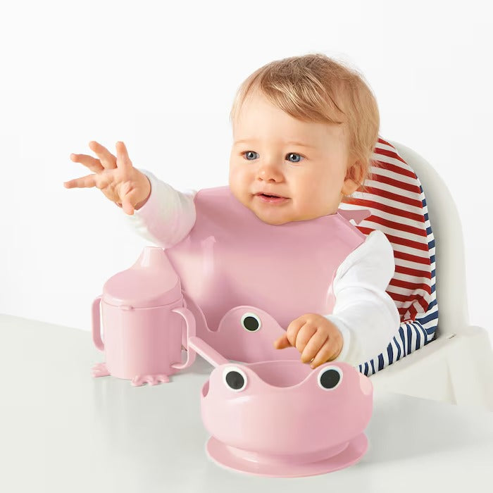 MATA 4-piece eating set, pink