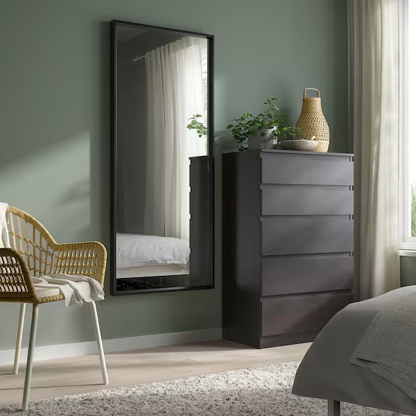 NISSEDAL Mirror, black, 65x150 cm