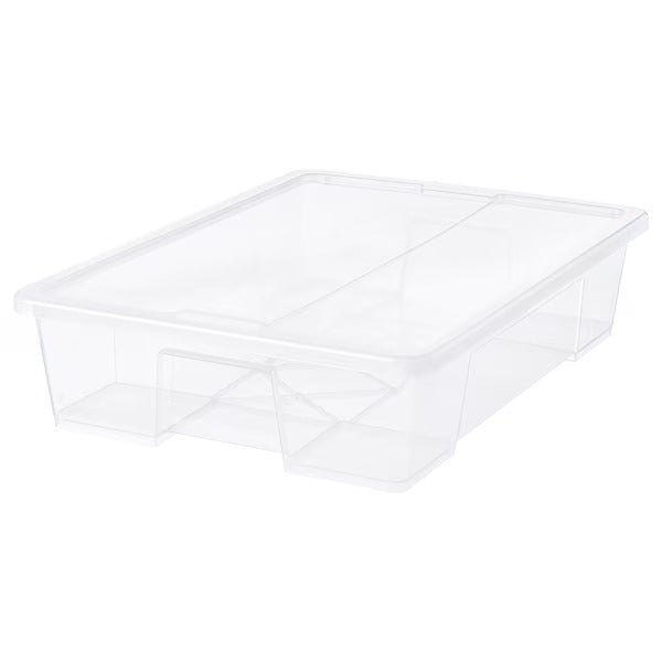 SAMLA Box with lid, transparent, 57x39x28 cm/45 l