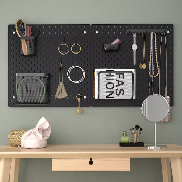 SKÅDIS Pegboard, black, 36x56 cm