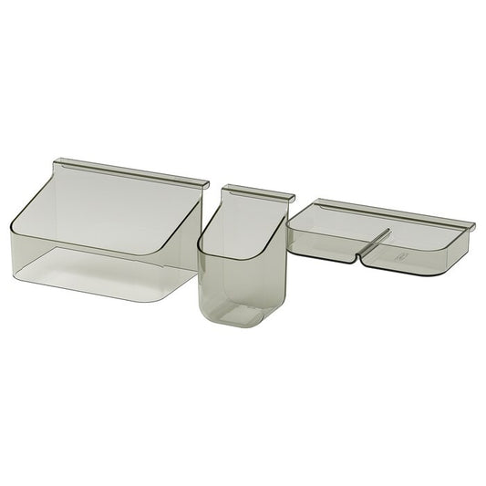 VISSLAÅN Drawer organisers, set of 3, grey