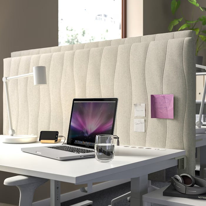 MITTZON Acoustic screen for desk, Gunnared beige, 145x72 cm